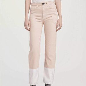 Rag & Bone $395 Retail Rose White Two Toned High Waisted Jeans Womens Size 24